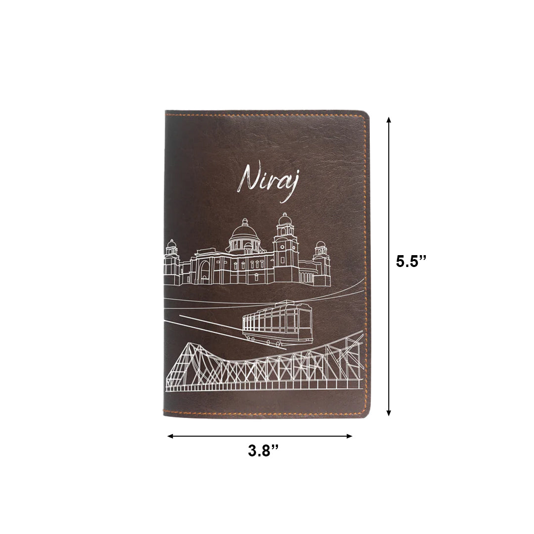 Personalized Passport Cover - Postcards from India - Kolkata
