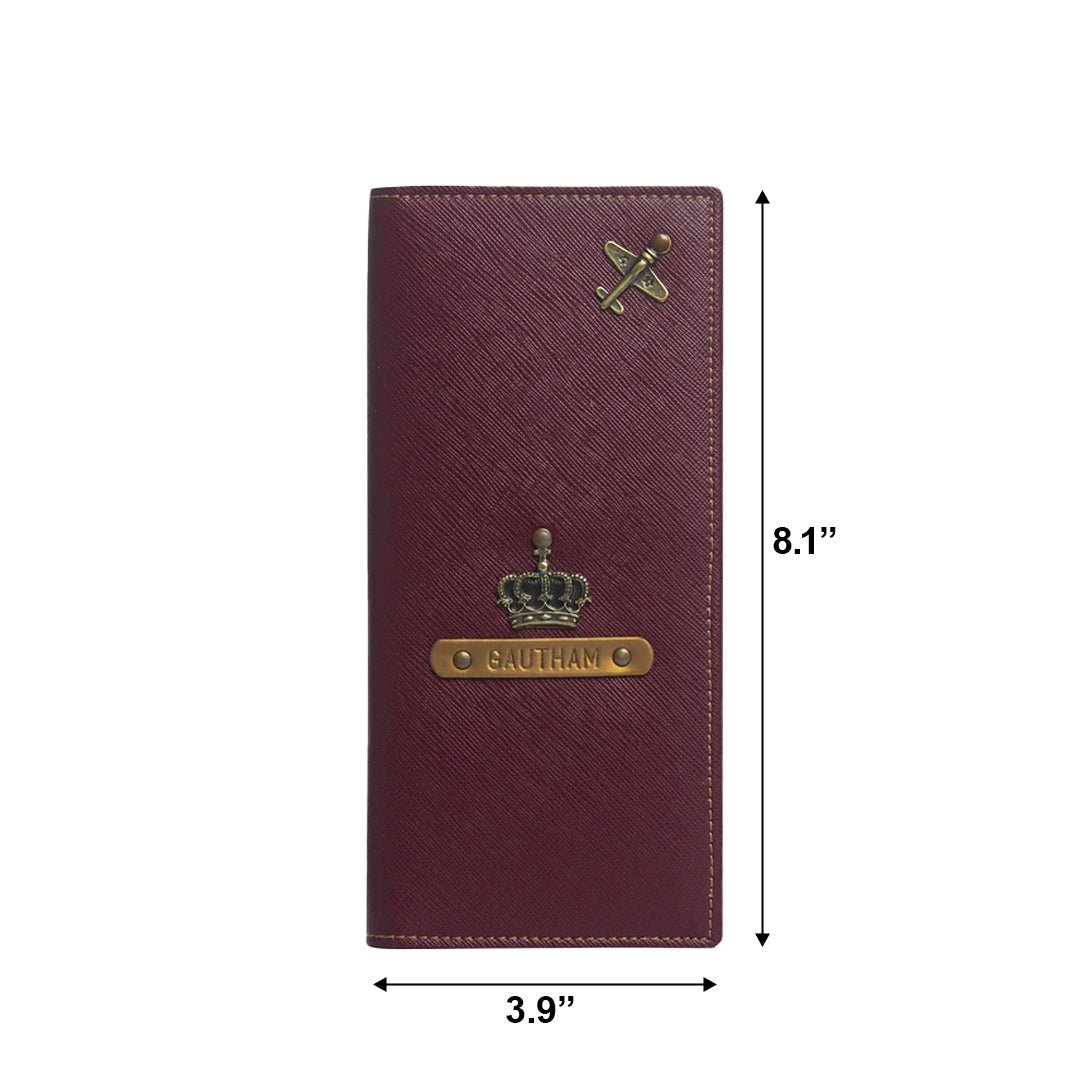 Personalized Travel Wallet - Wine