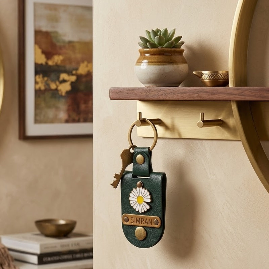 Personalised Photo Keychain - Forest Green