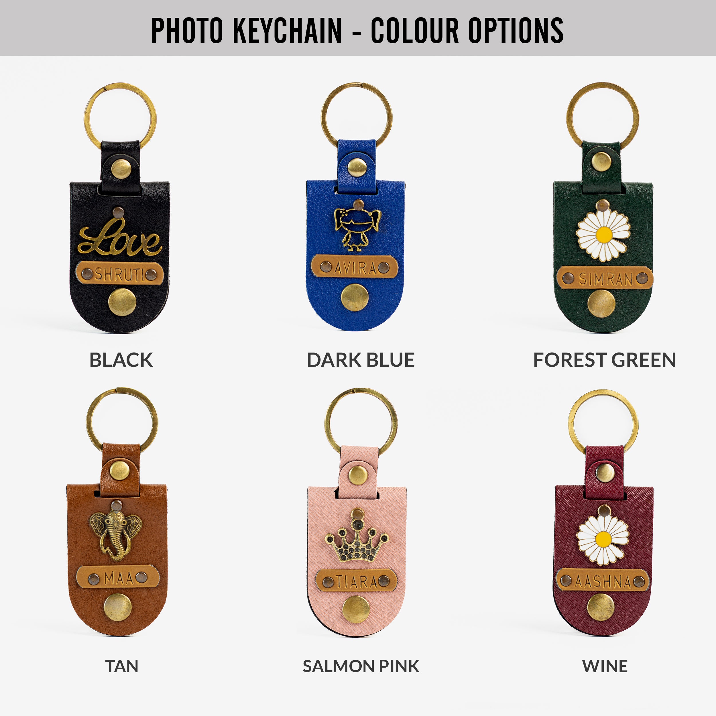 Photo keychains leather