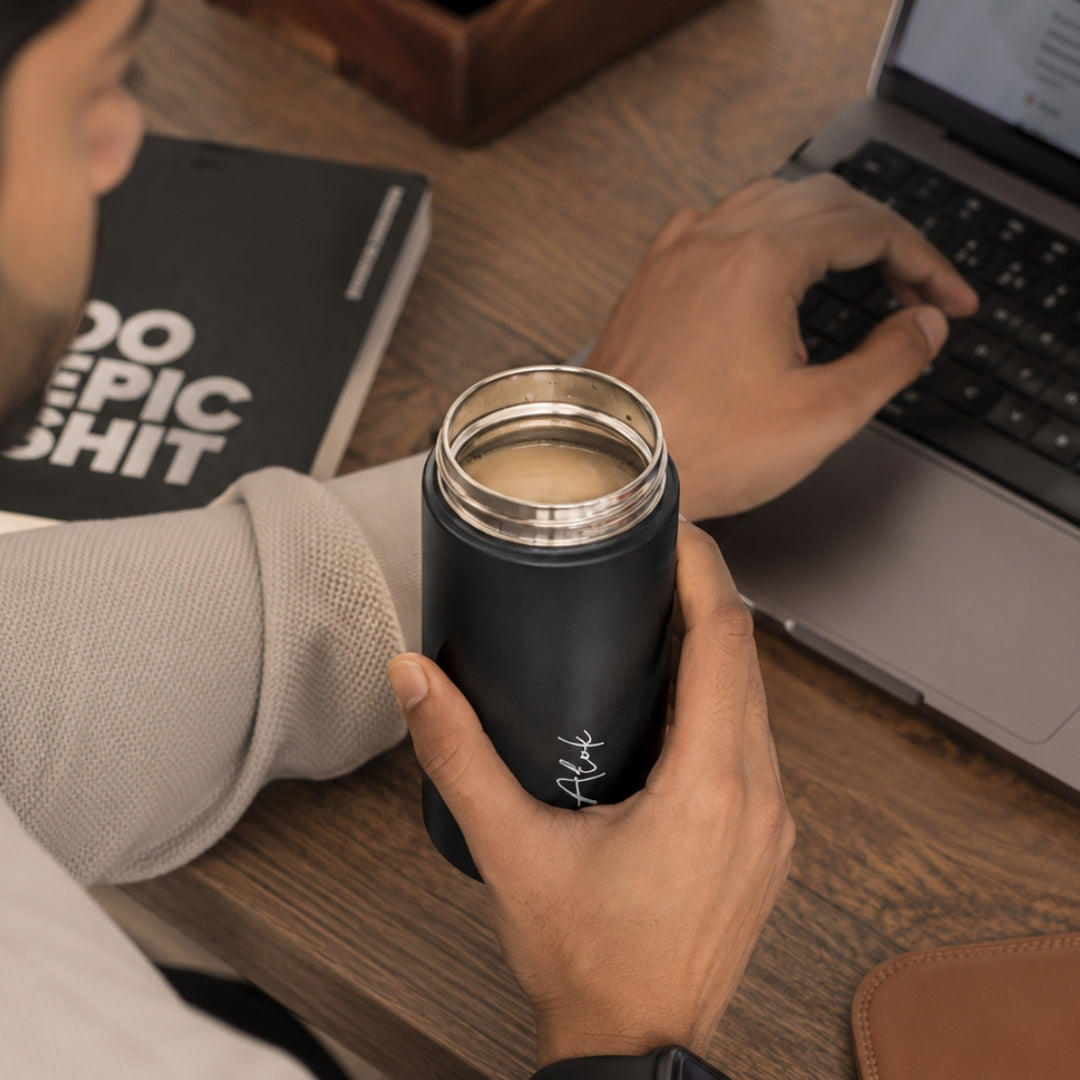 Personalised Insulated Coffee Tumbler- Black