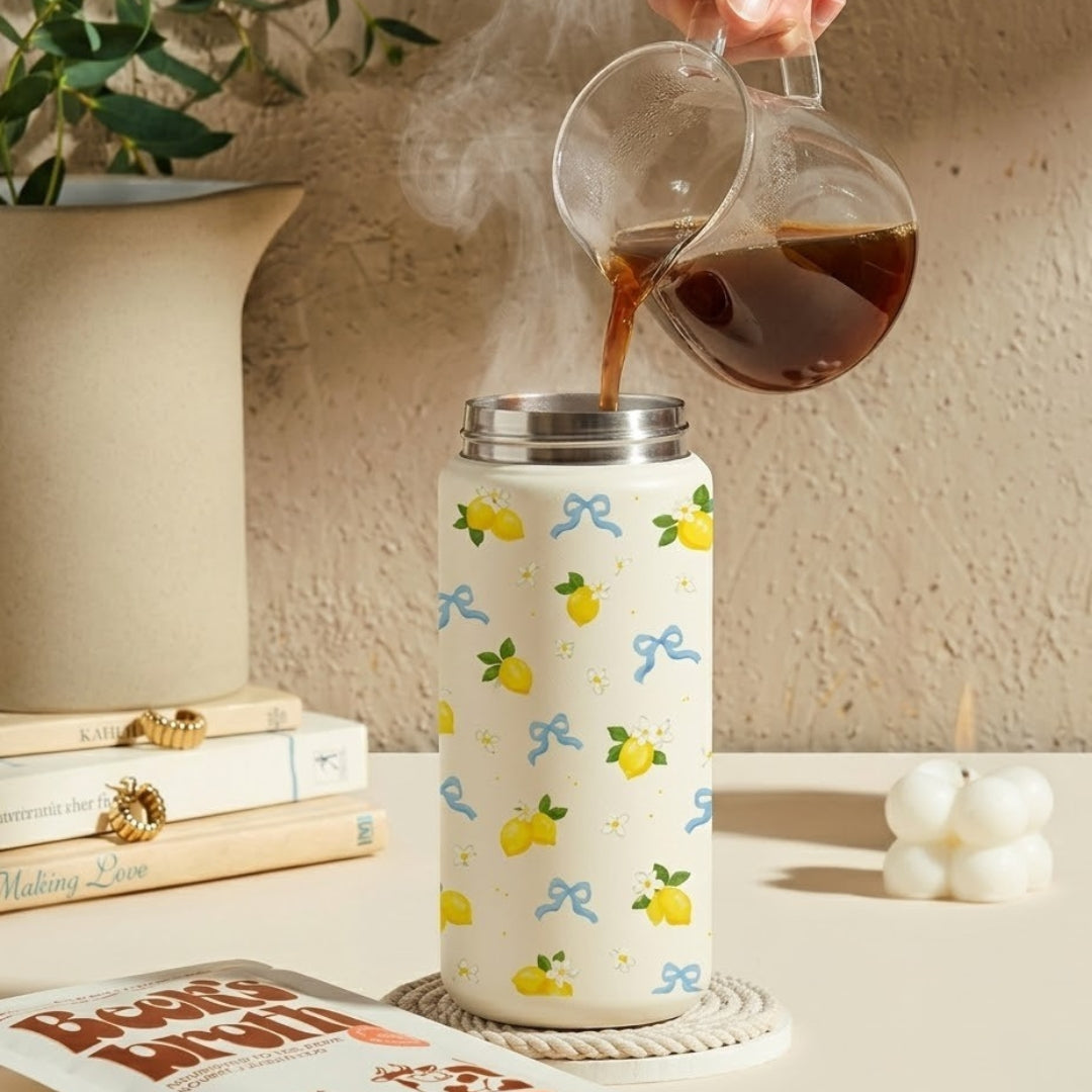 Insulated Coffee Tumbler – Italian Summer (Ivory)