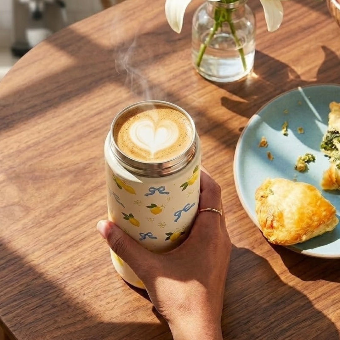 Insulated Coffee Tumbler – Italian Summer (Ivory)