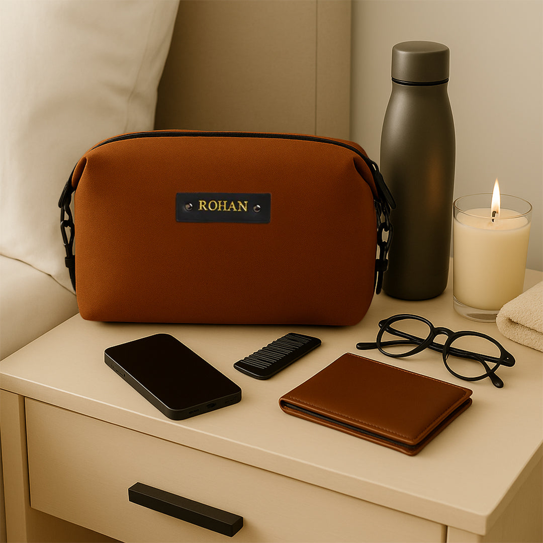 Personalised Canvas Pouch - Rust