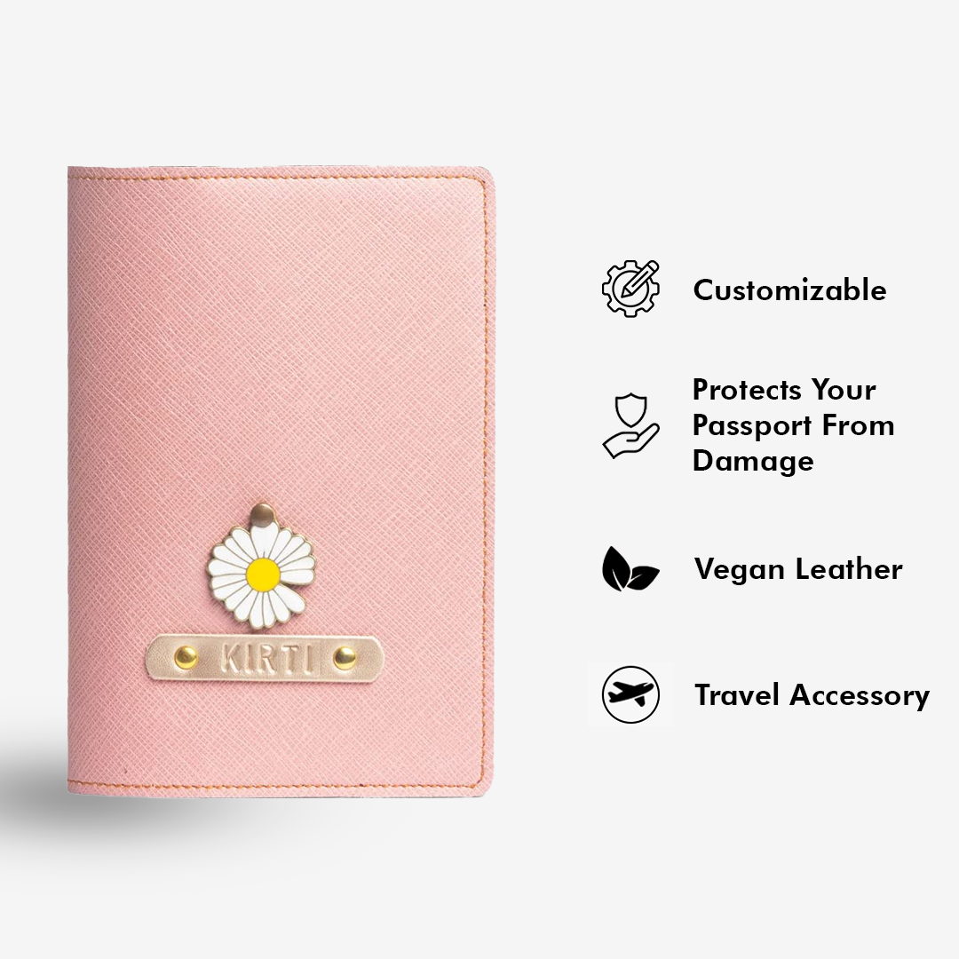 Personalized Passport Cover - Salmon Pink