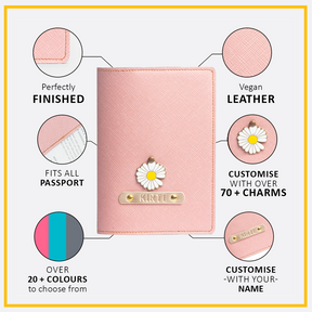Personalized Passport Cover - Salmon Pink