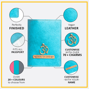 Personalized Passport Cover - Light Blue
