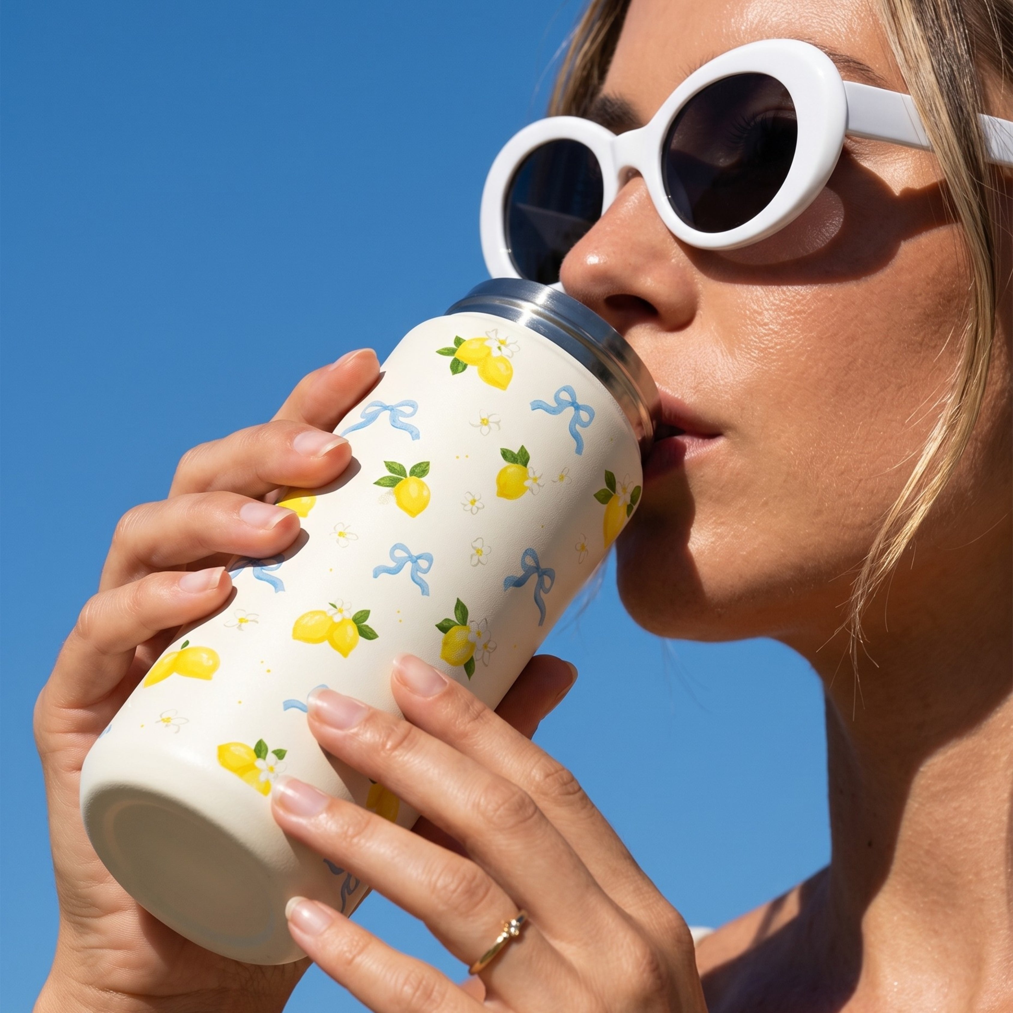 Insulated Coffee Tumbler – Italian Summer (Ivory)