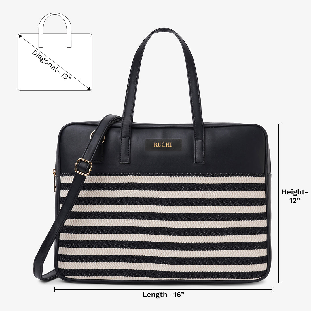 The Messy Corner- Personalised Laptop Bag - Classic Stripes