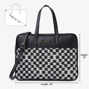 The Messy Corner- Personalised Laptop Bag - Houndstooth