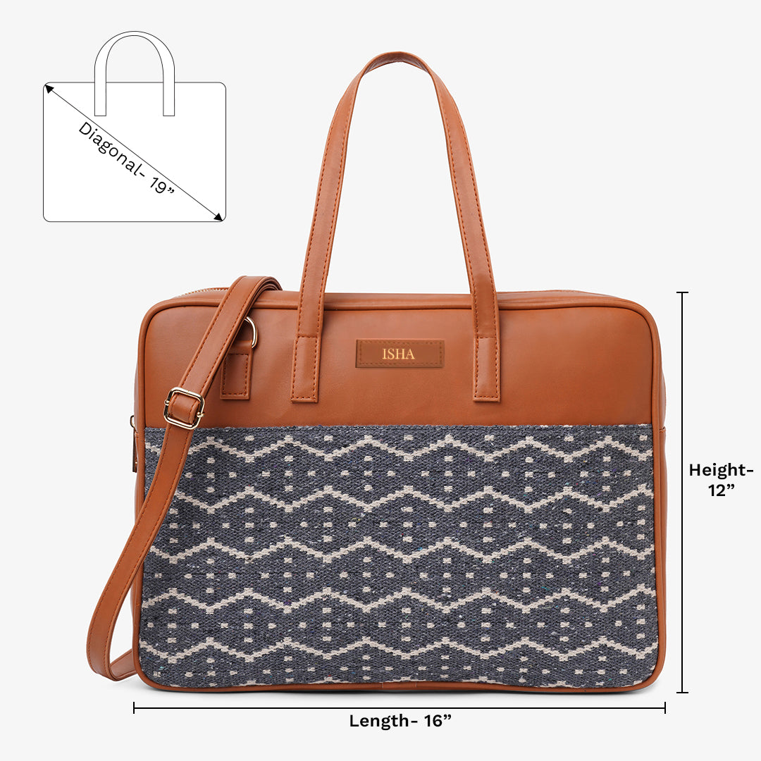 The Messy Corner- Personalised Laptop Bag - Nautical Waves