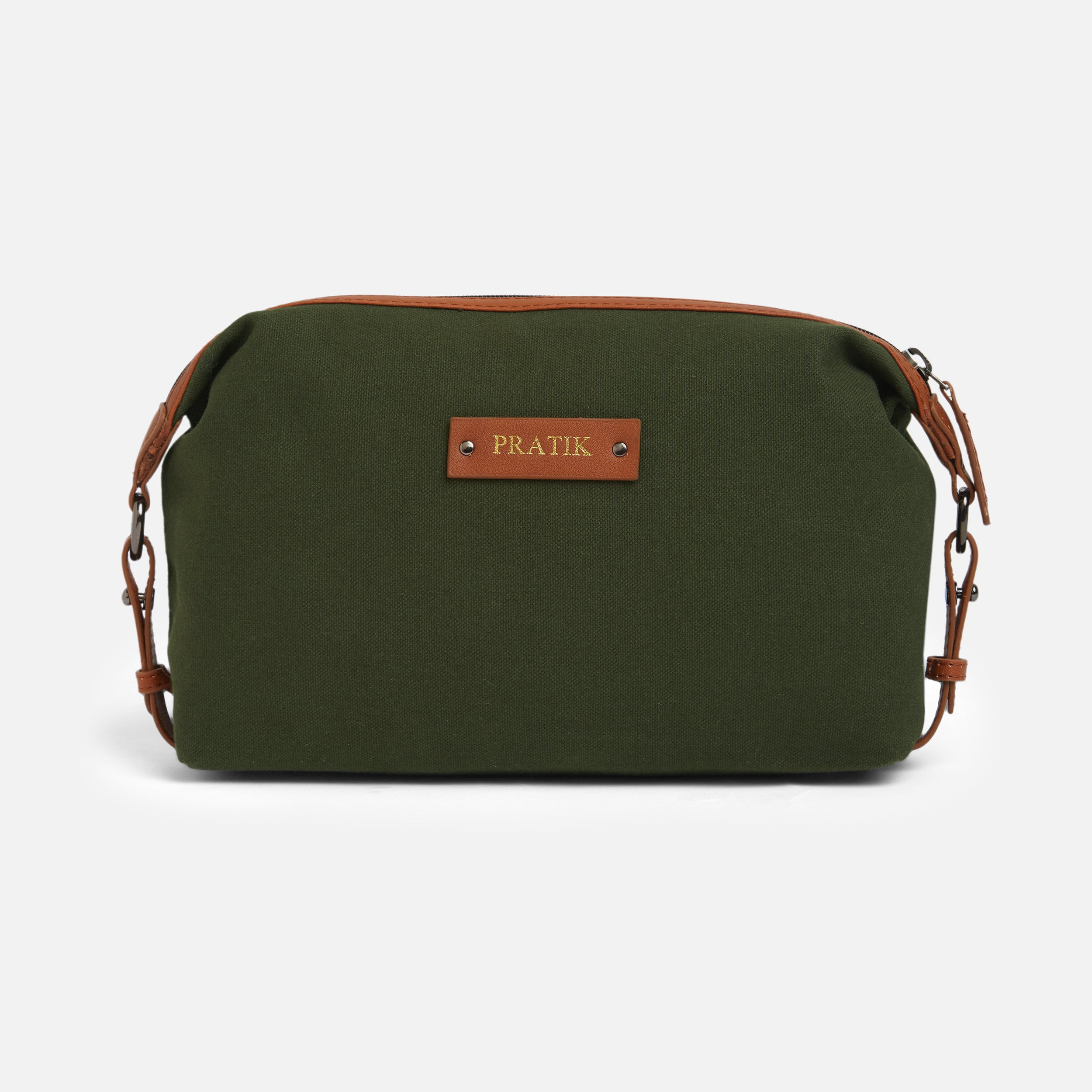 Personalised Canvas Pouch - Olive