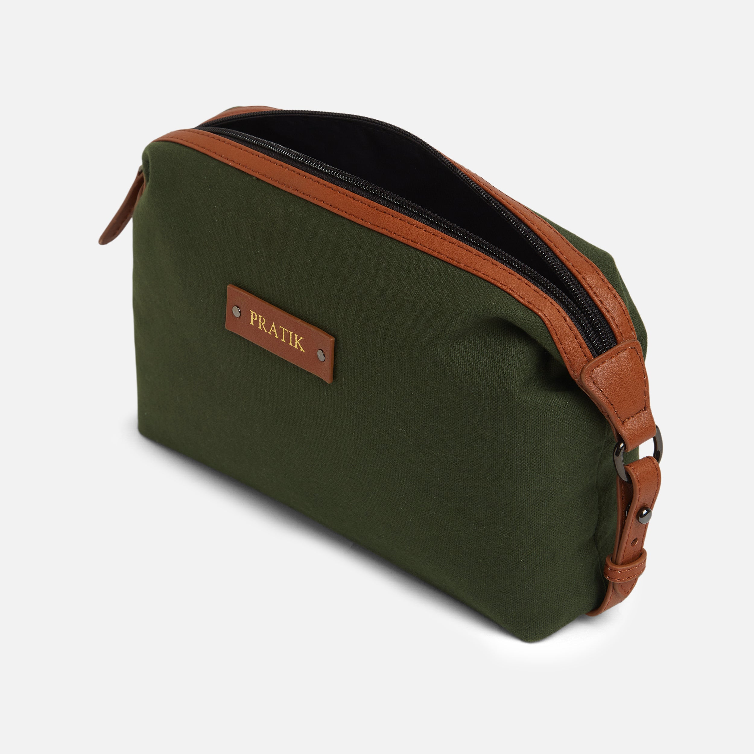 Personalised Canvas Pouch - Olive