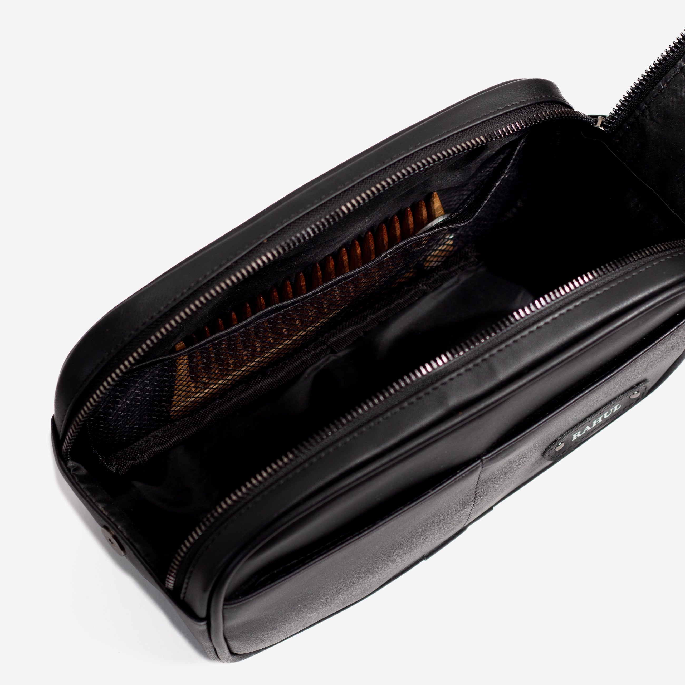 Double Zipper- Utility Pouch - Black