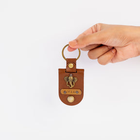Personalised Photo Keychain - Tan