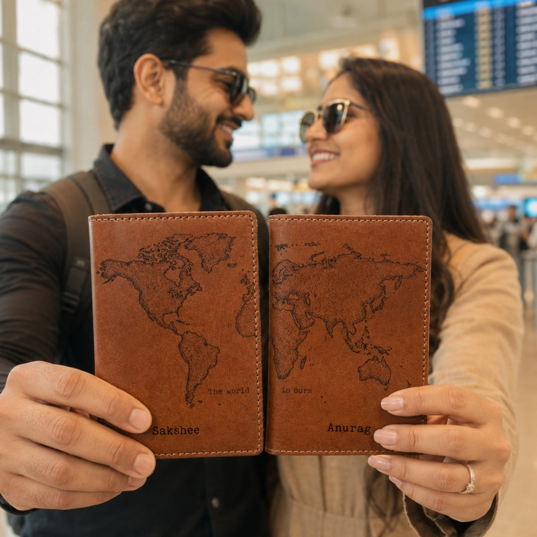 The World is Ours - Personalized Couple Passport Cover