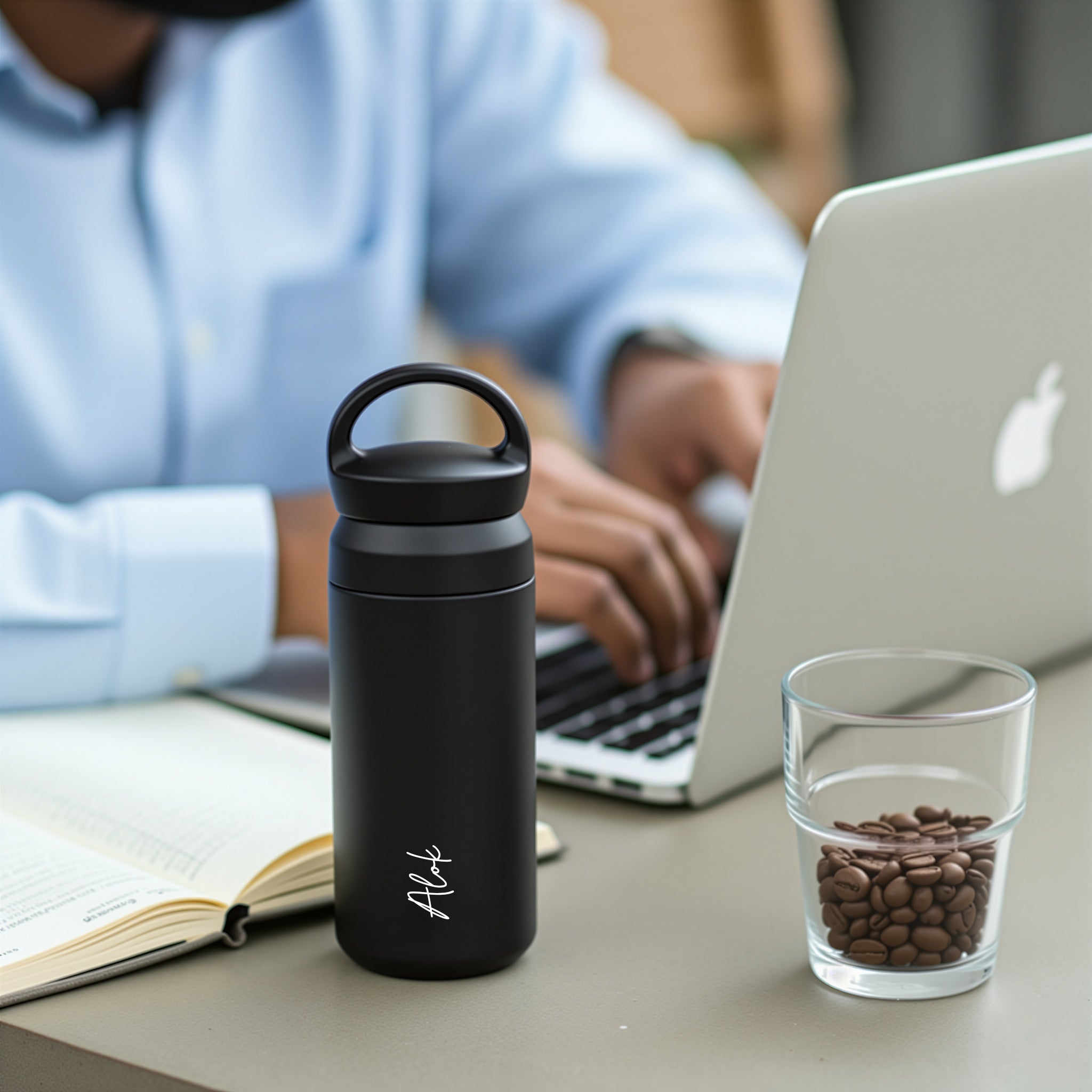 Personalised Insulated Travel Tumbler- Black