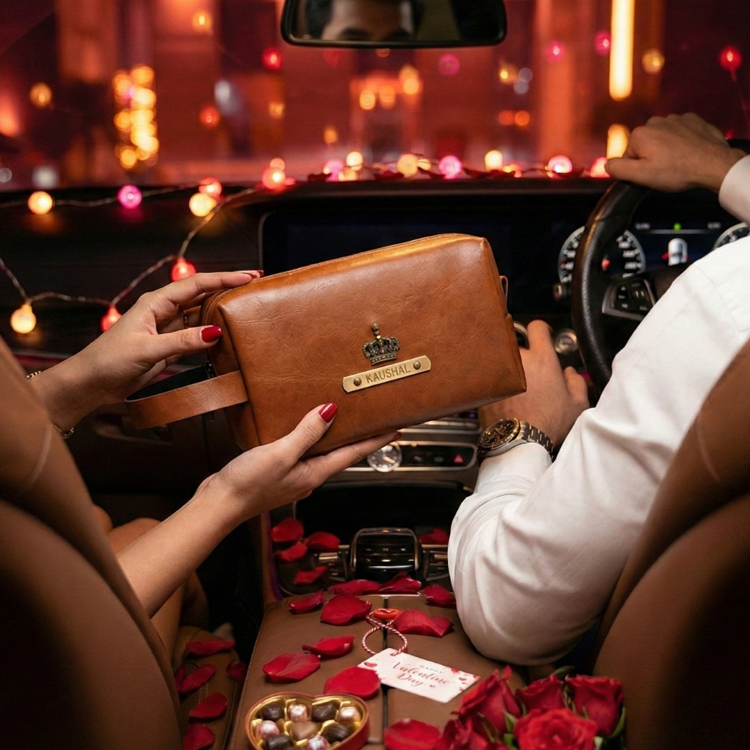 Travelling Pouch for Men - Large Tan