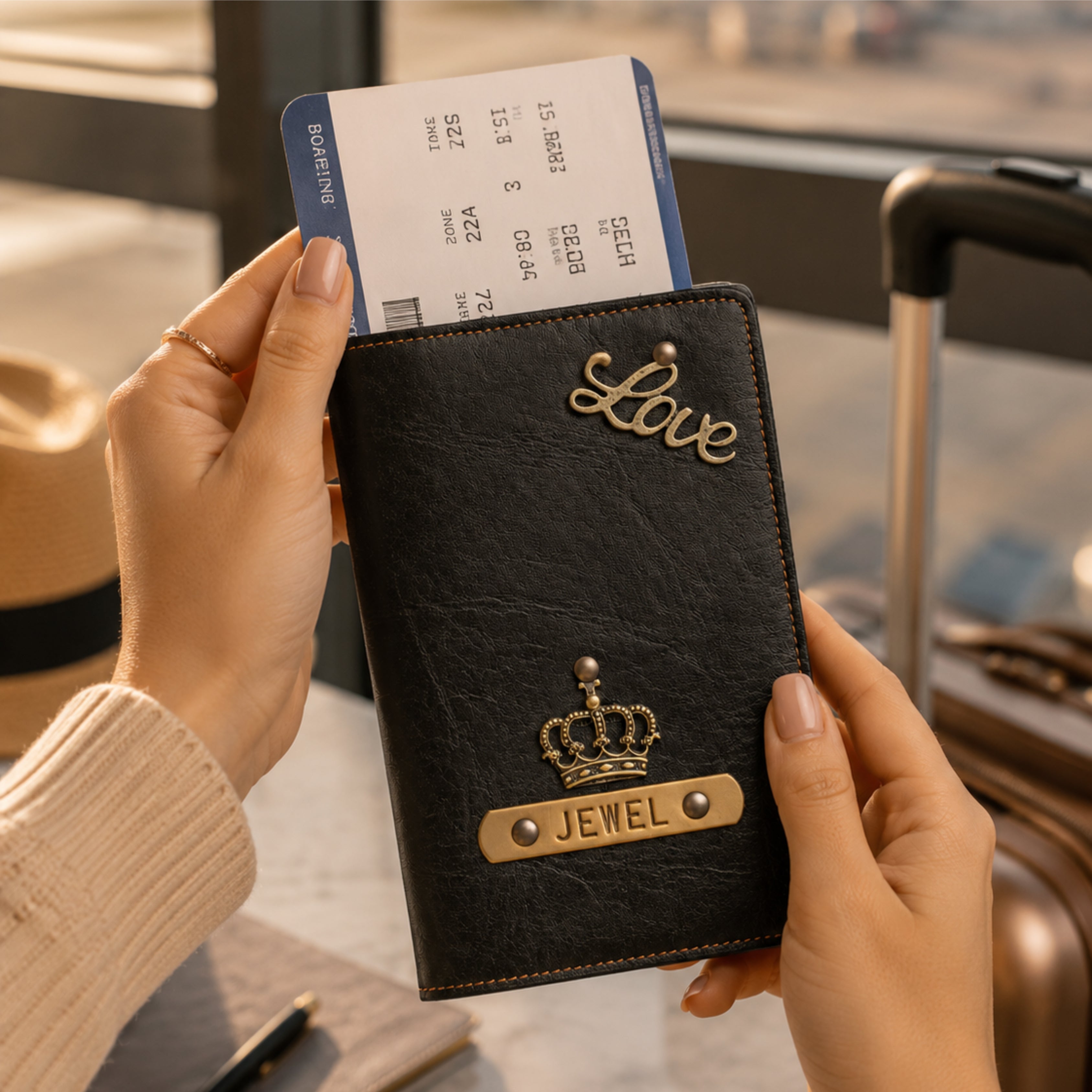 Personalized Passport Cover - Black