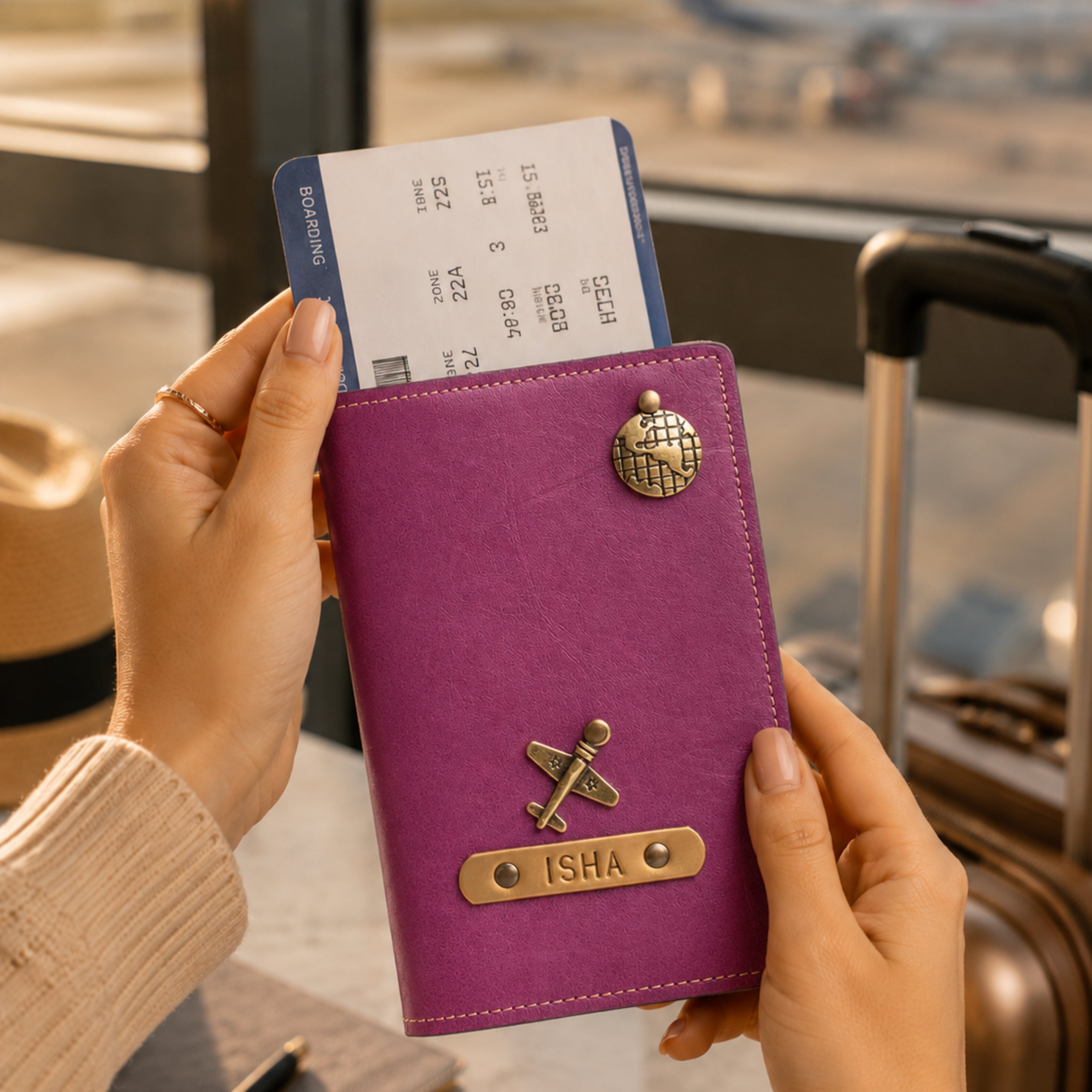 Personalized Passport Cover - Magenta