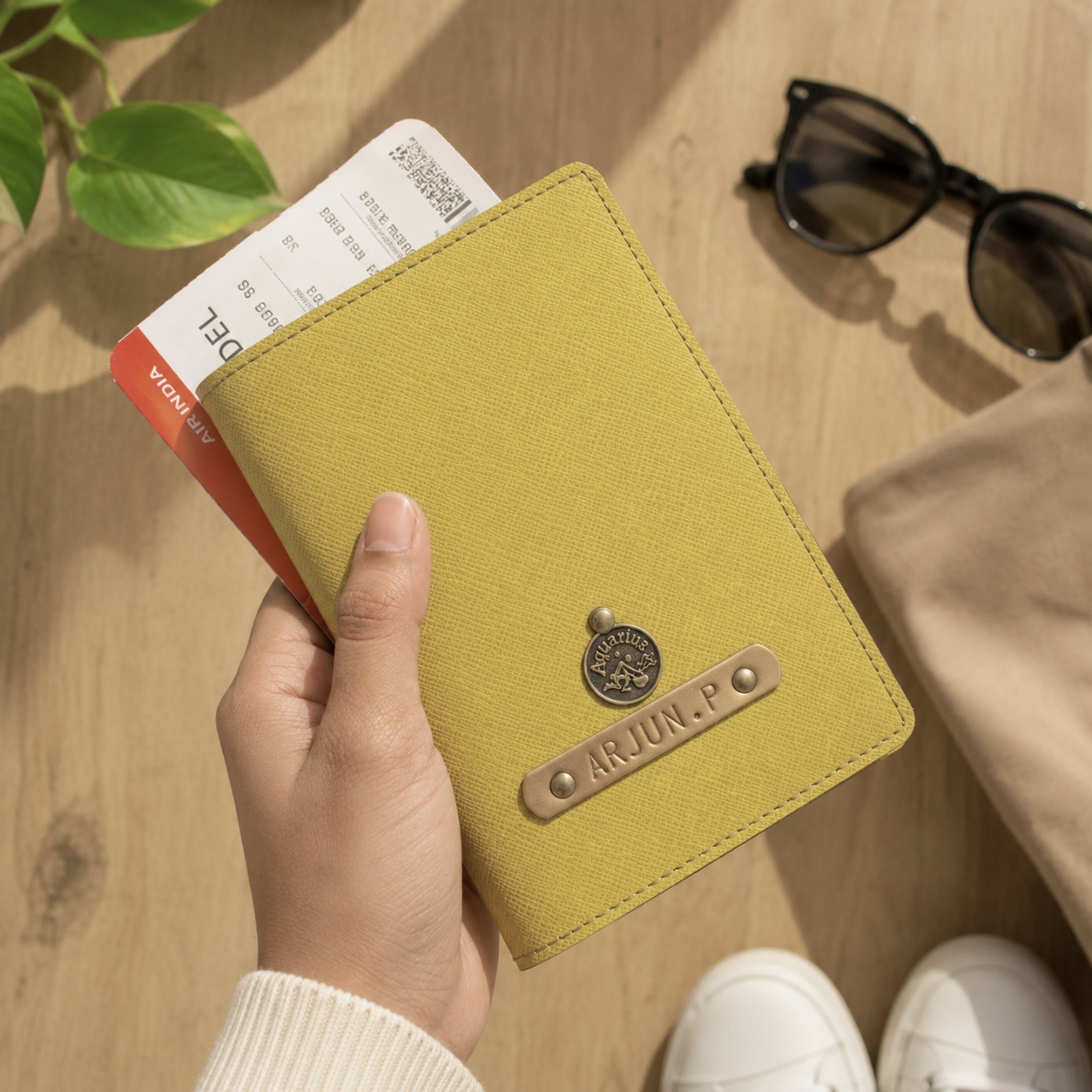 Personalized Passport Cover - Chrome Yellow