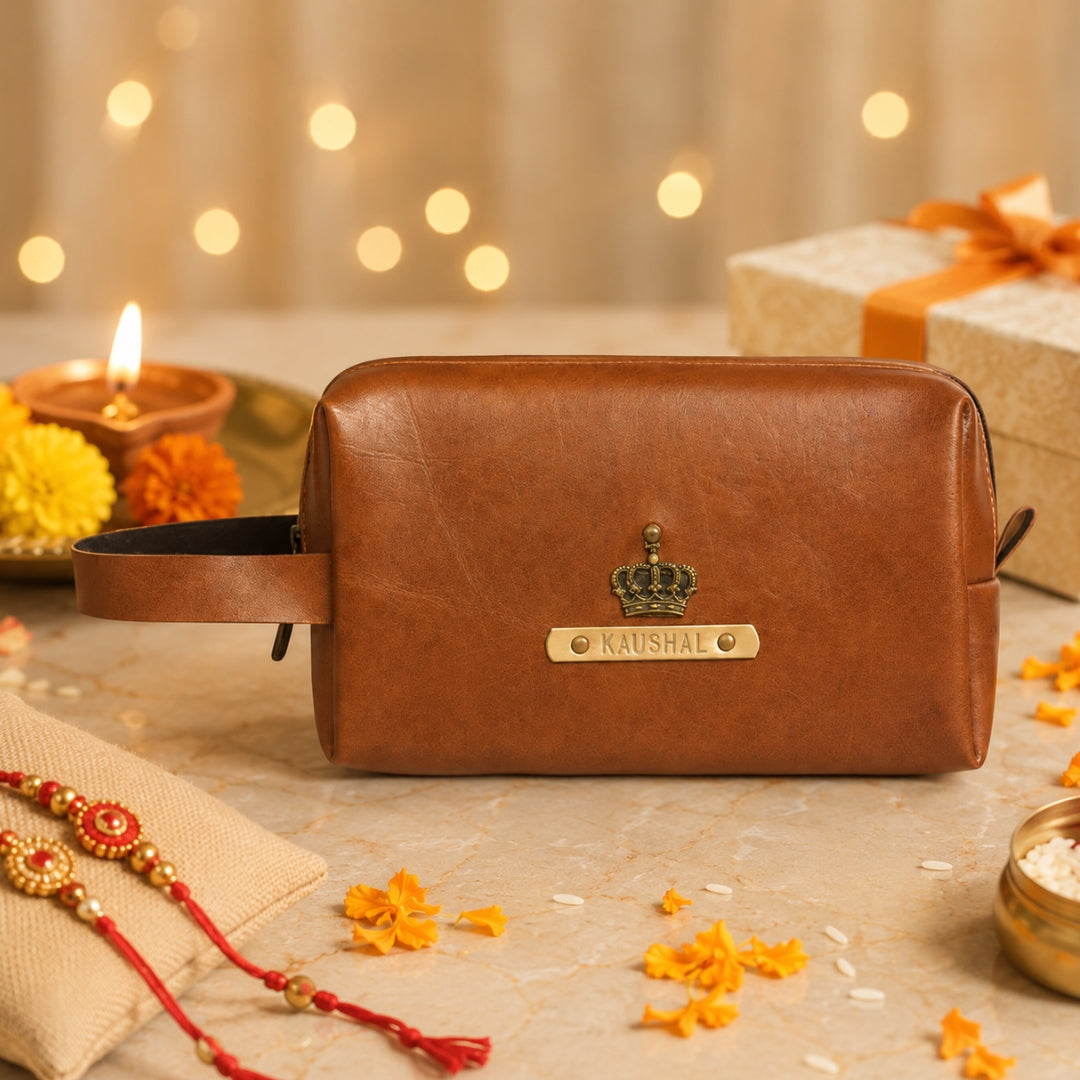 Travelling Pouch for Men - Large Tan