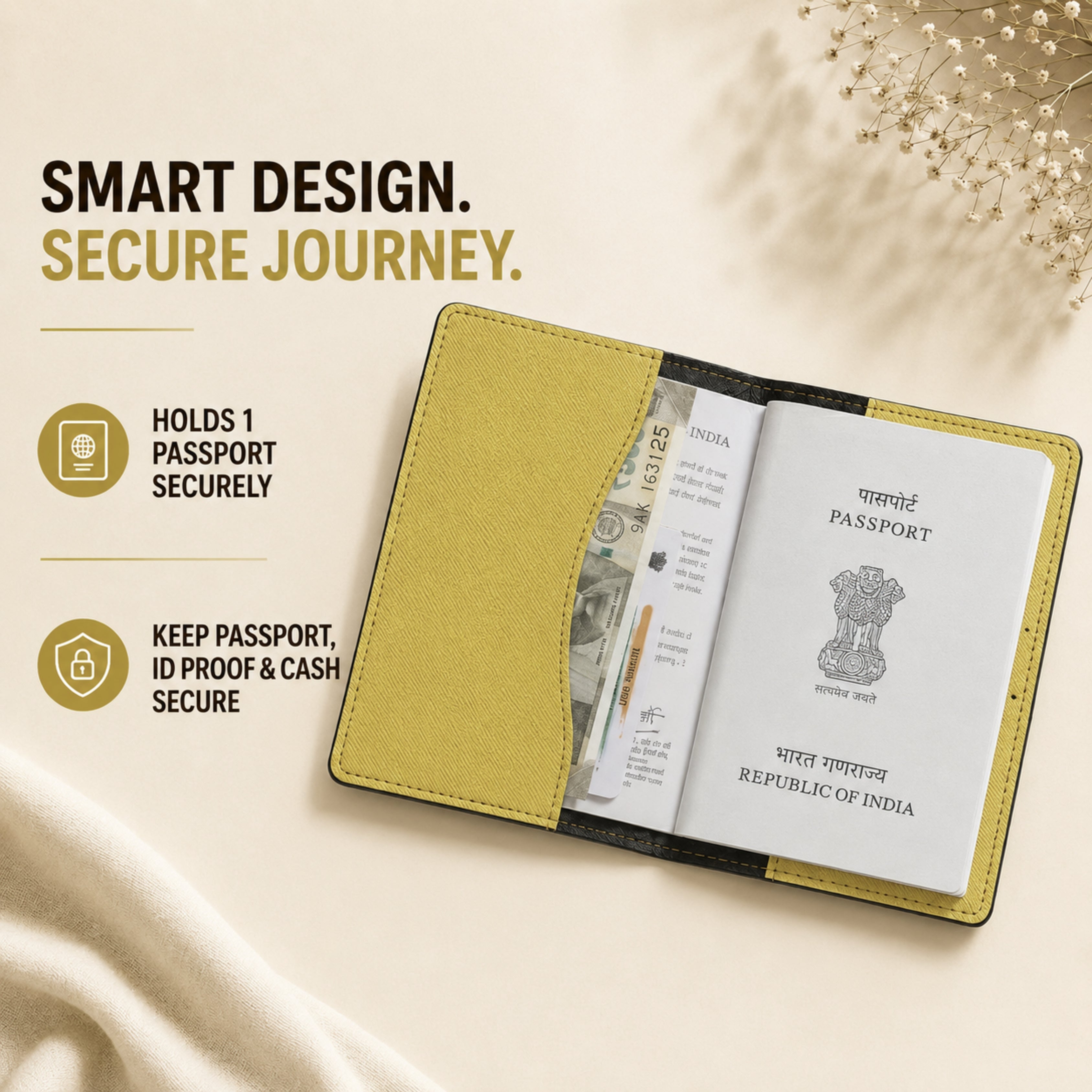 Personalized Passport Cover - Chrome Yellow