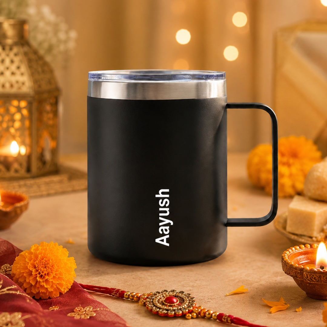 Personalised Insulated Mug - Black (400 ML)
