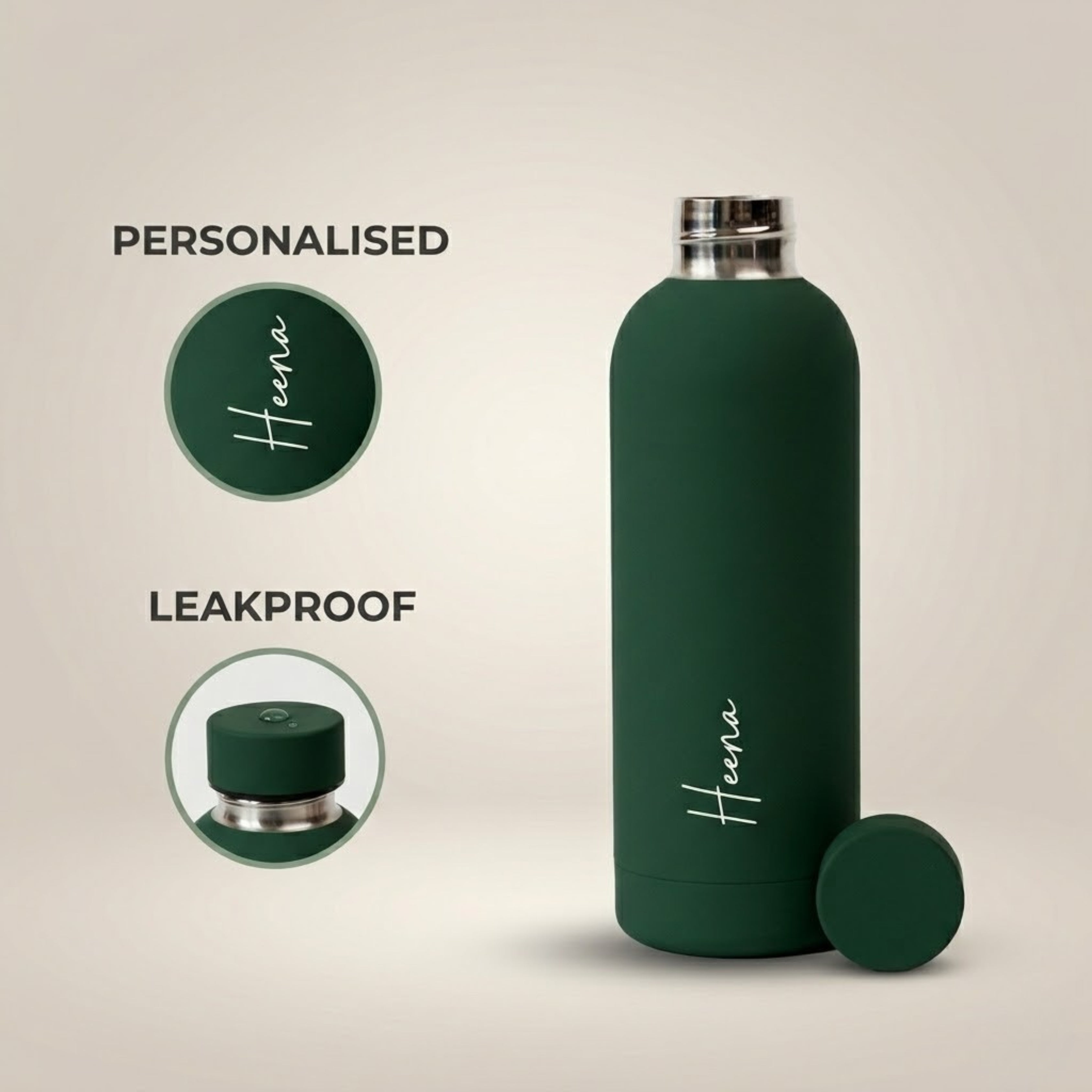 Quench - Personalised Water Bottle - Fern Green