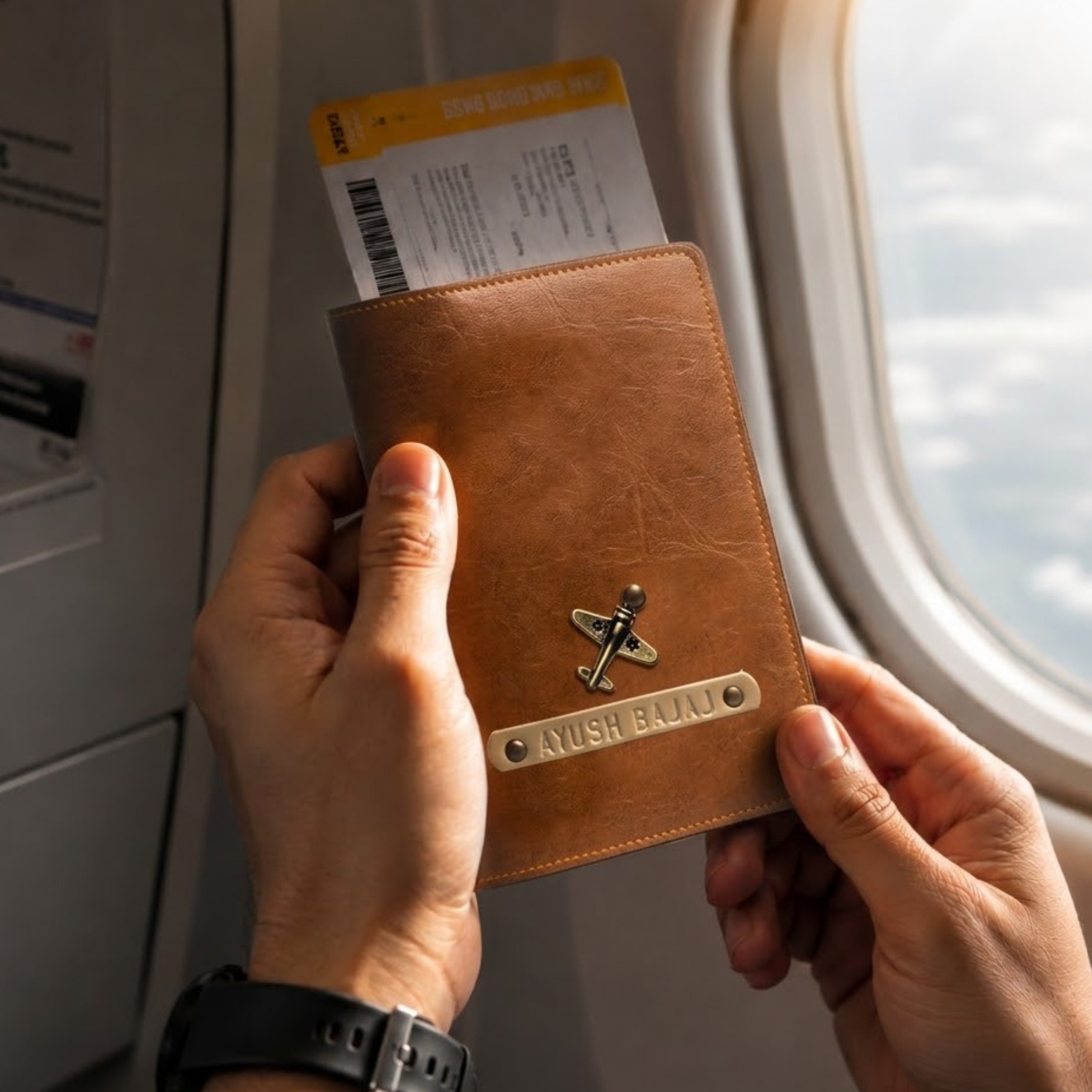 Personalized Passport Cover - Tan