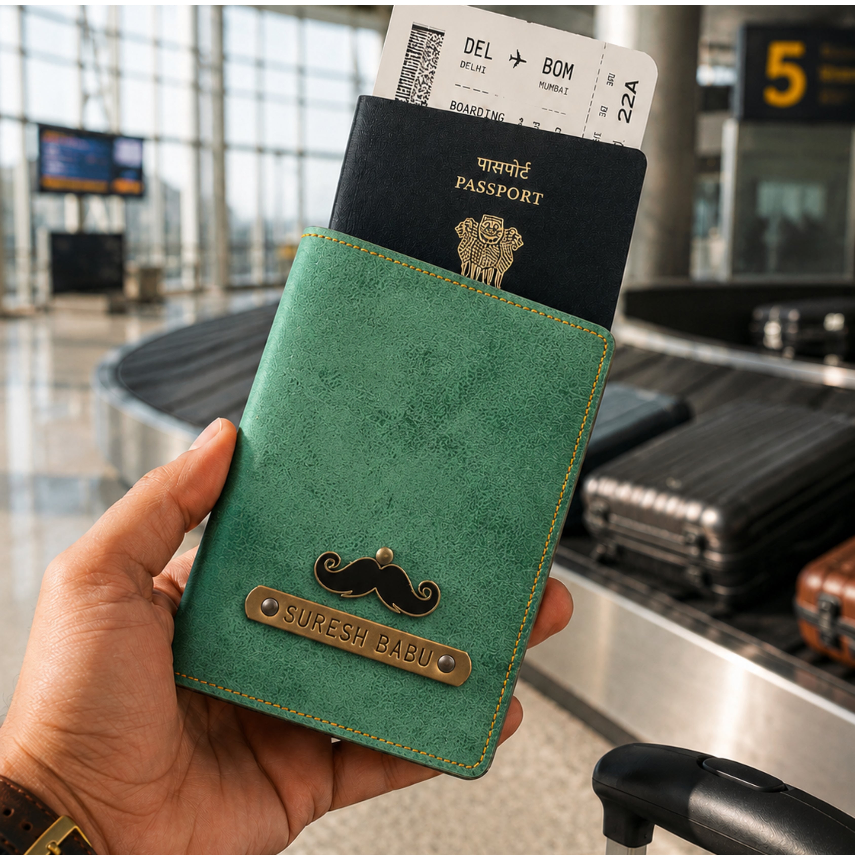 Personalized Passport Cover - Green
