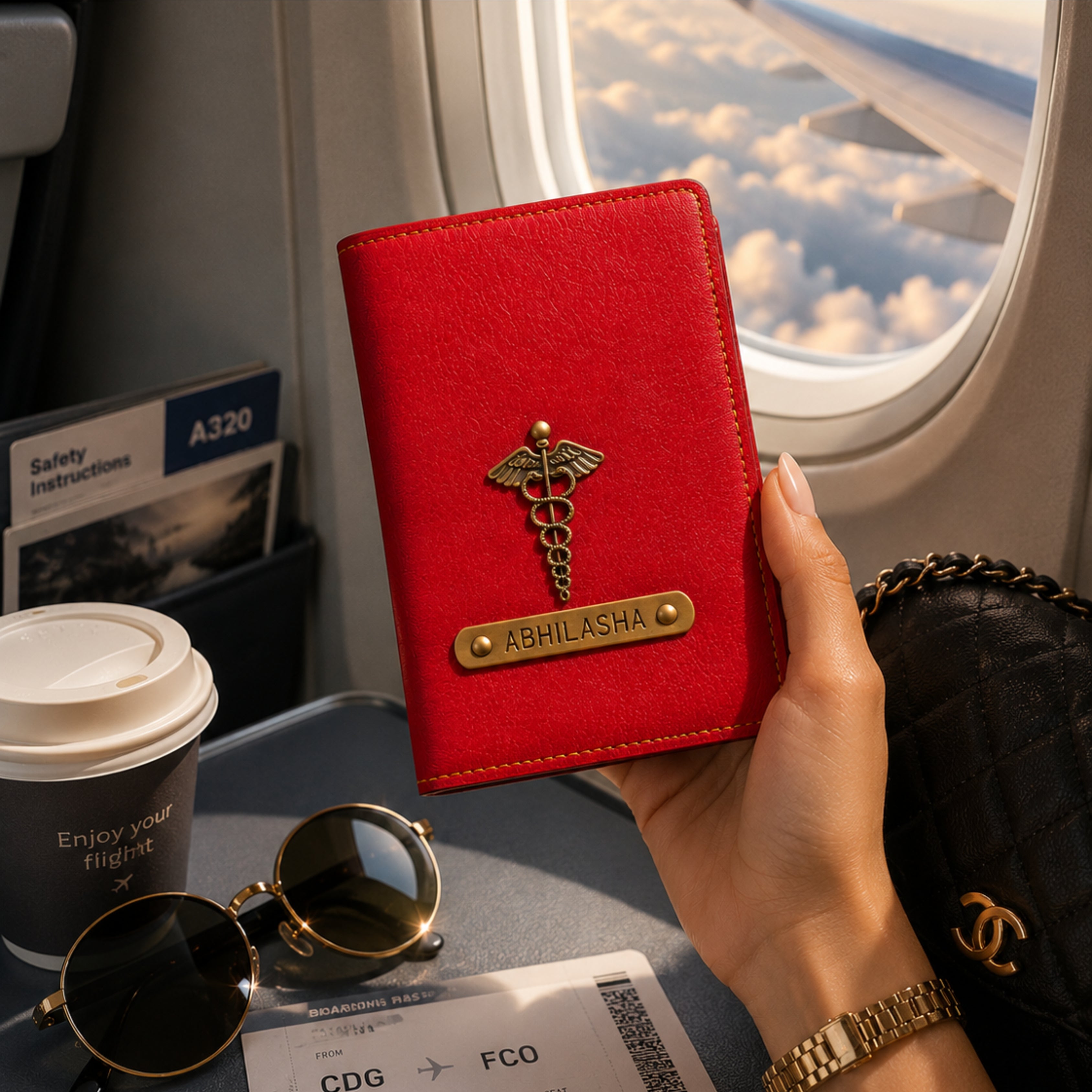 Personalized Passport Cover - Red