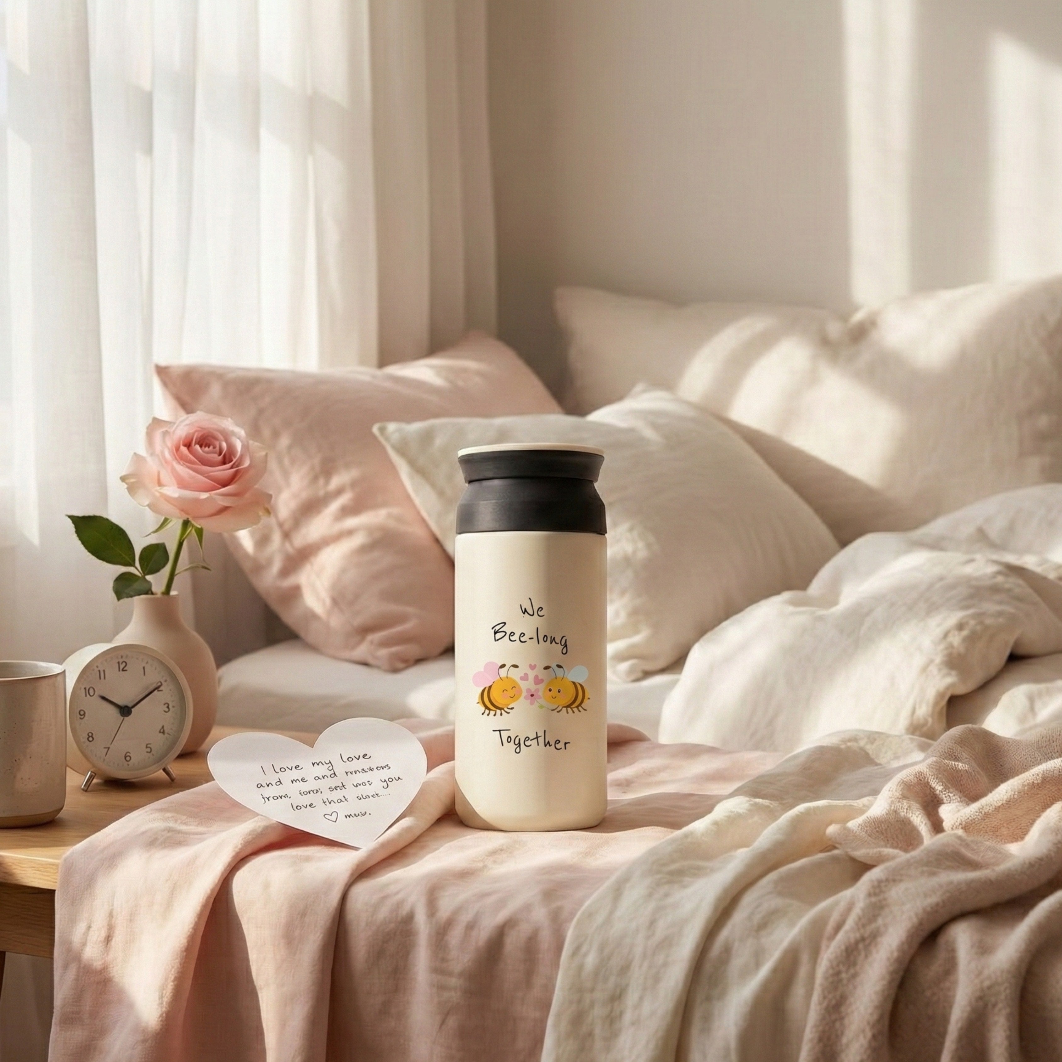 We Bee-long together - Personalised Tumbler (Ivory)