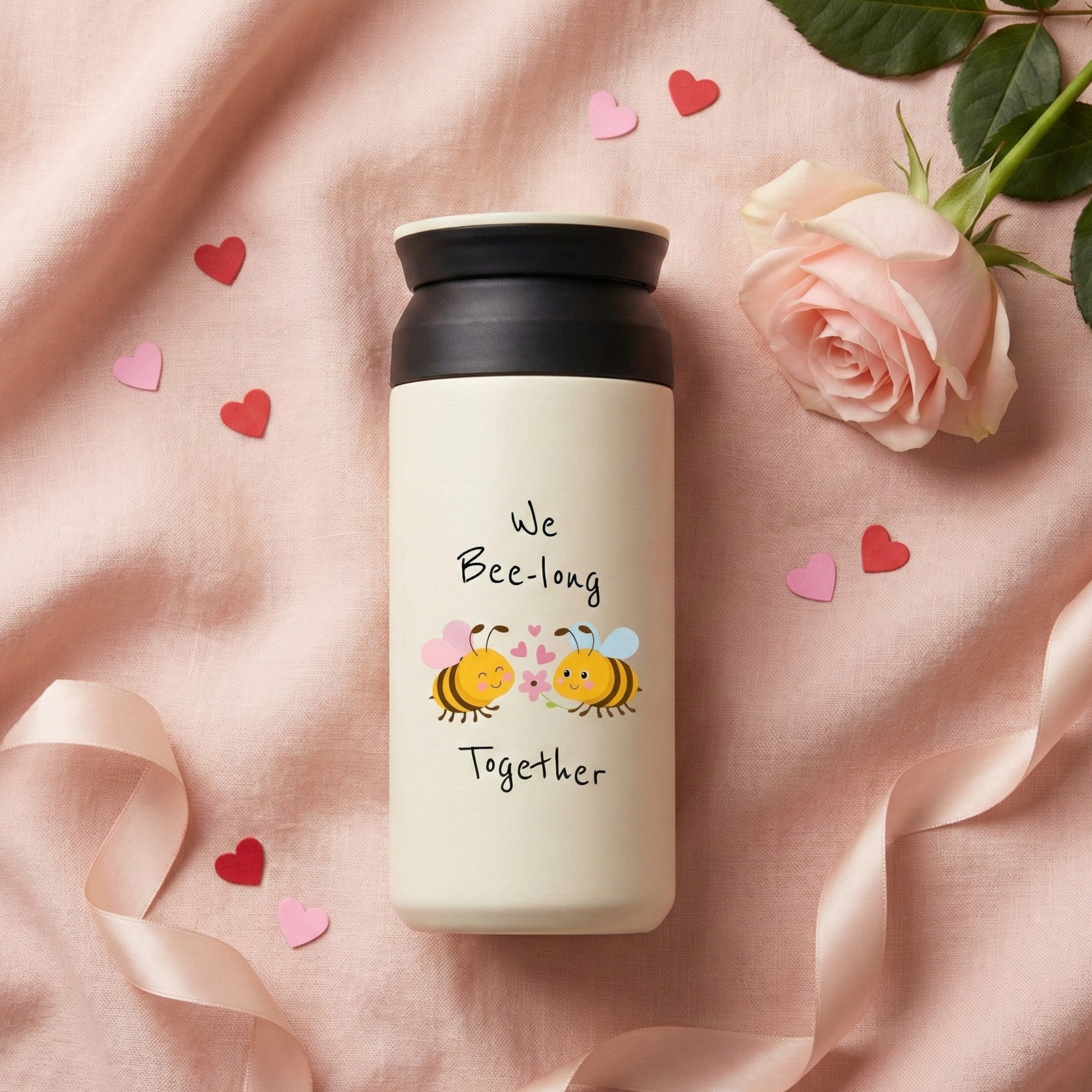 We Bee-long together - Personalised Tumbler (Ivory)