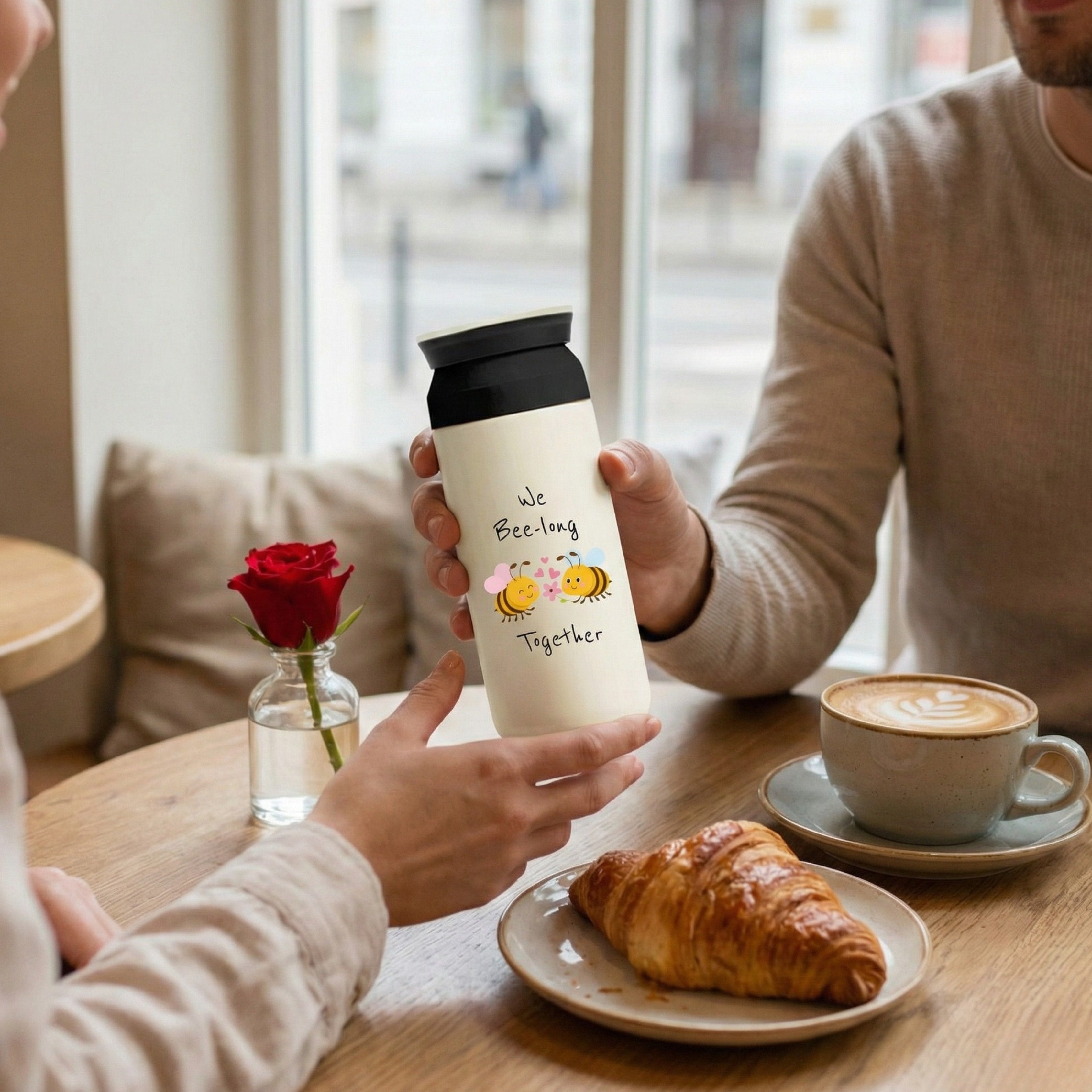 We Bee-long together - Personalised Tumbler (Ivory)