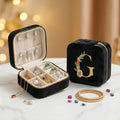 Velvet Travel Jewellery Box | Compact & Stylish Organizer - Black