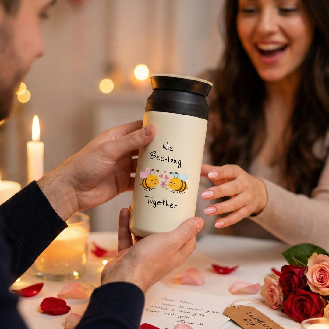 We Bee-long together - Personalised Tumbler (Ivory)