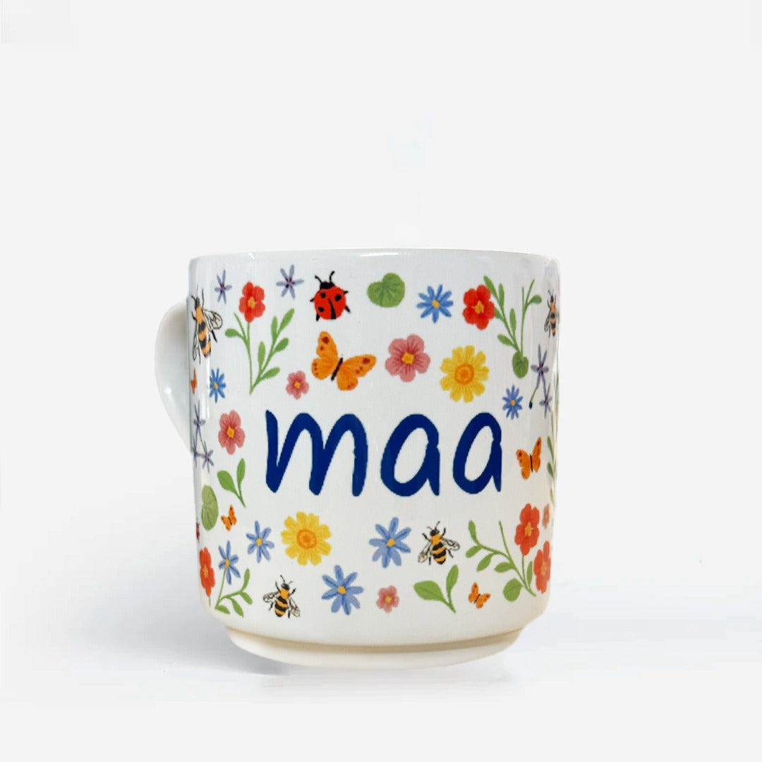 Maa Floral Ceramic Mug – Gift for Mom