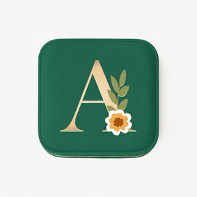 Velvet Travel Jewellery Box | Compact & Stylish Organizer - Emerald Green
