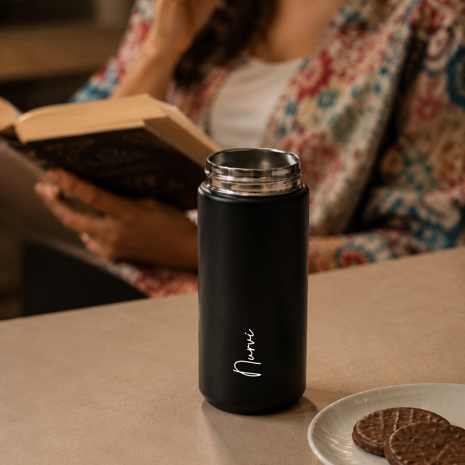 Personalised Black Insulated Coffee Tumbler