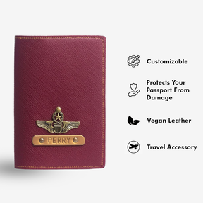 Personalized Passport Cover - Wine