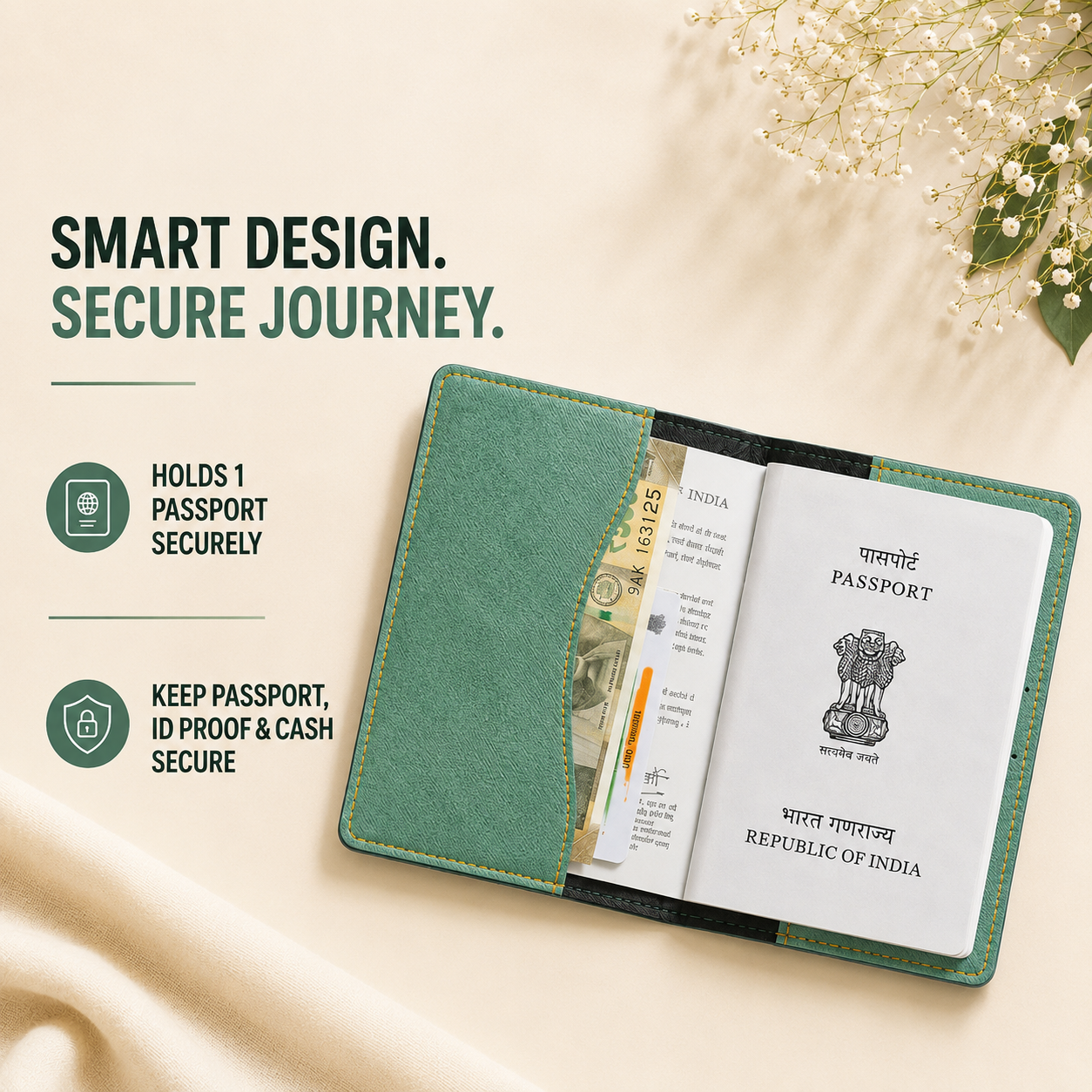 Personalized Passport Cover - Green