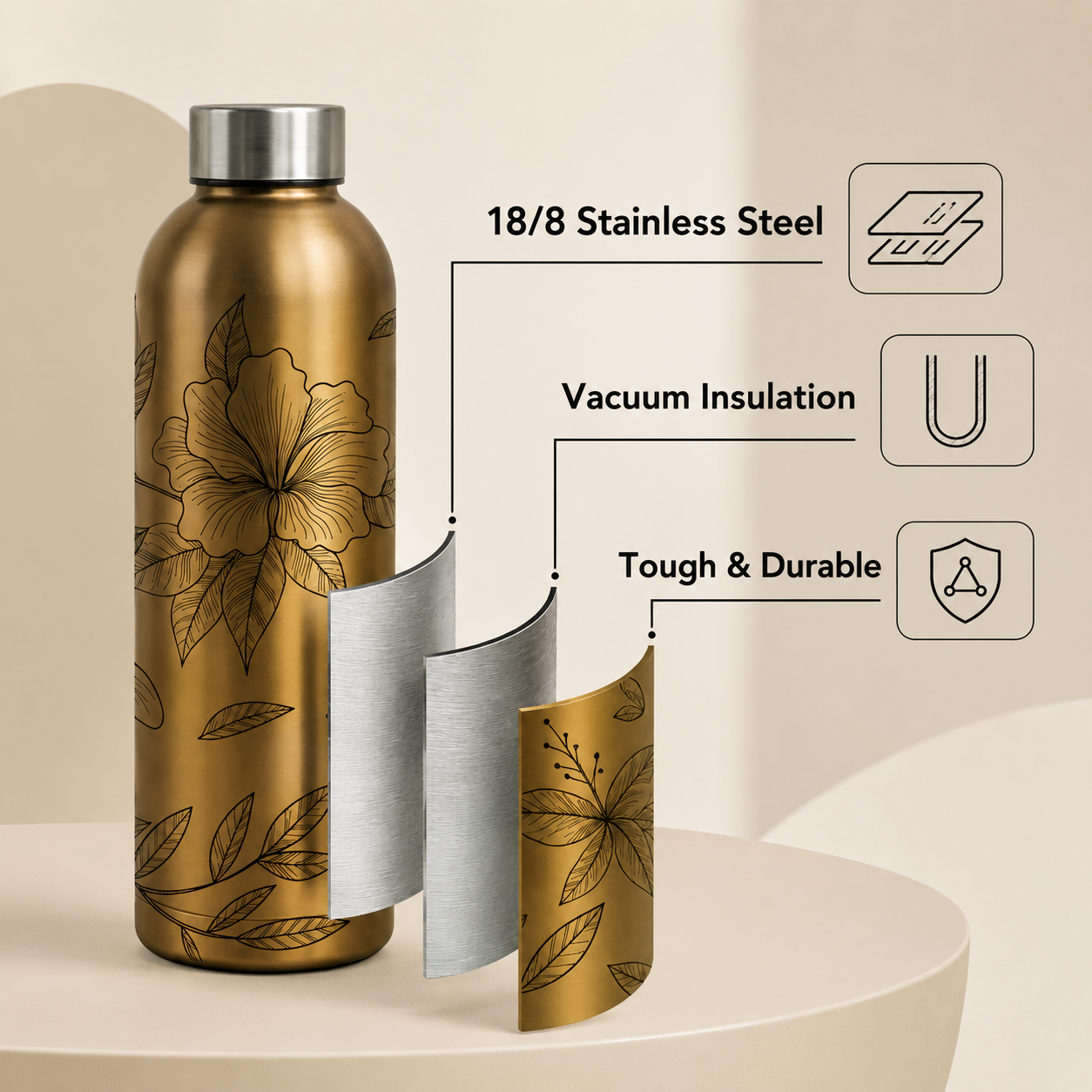 Quench Insulated Water Bottle - Hibiscus