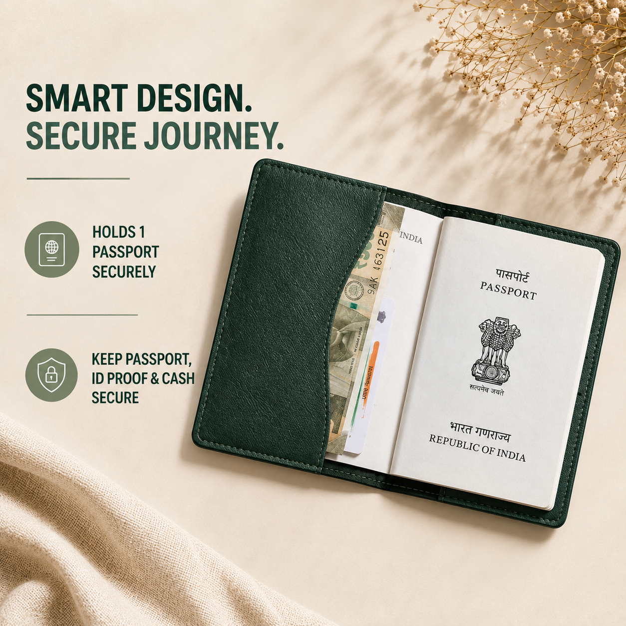 PERSONALIZED  Passport Cover- FOREST GREEN