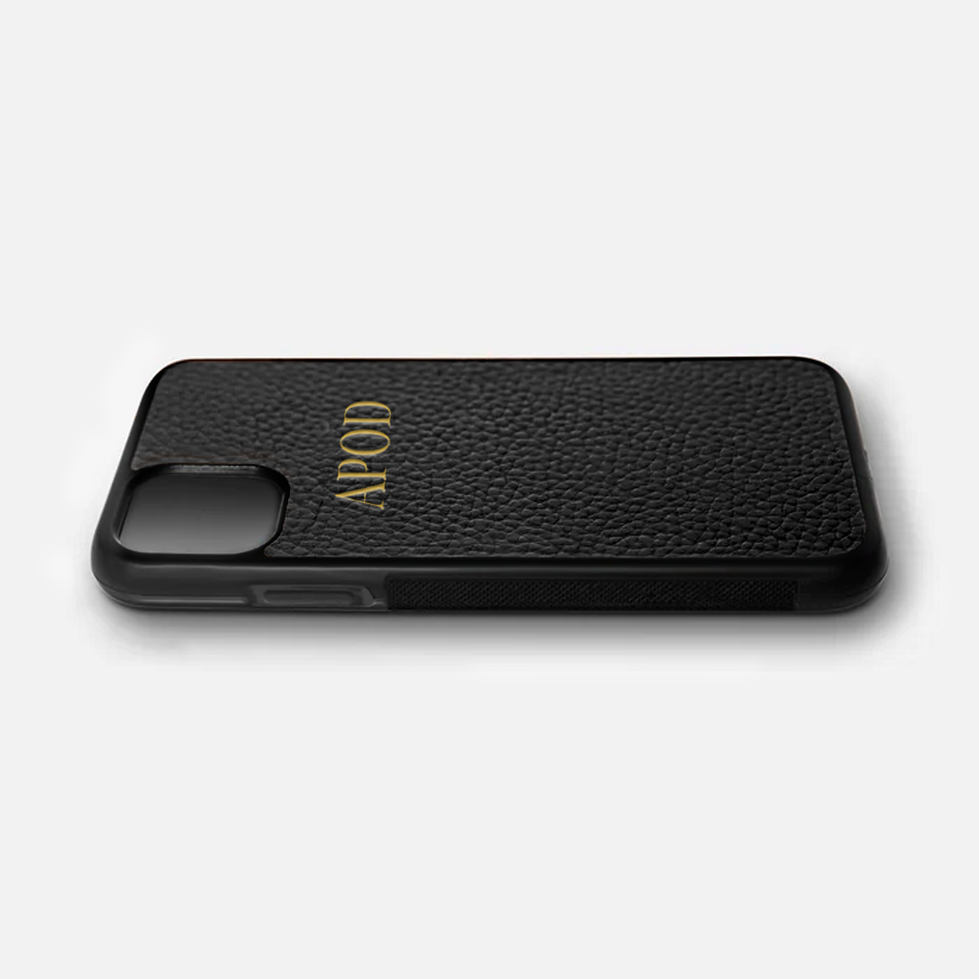 Personalised Leather iPhone Cover - Black