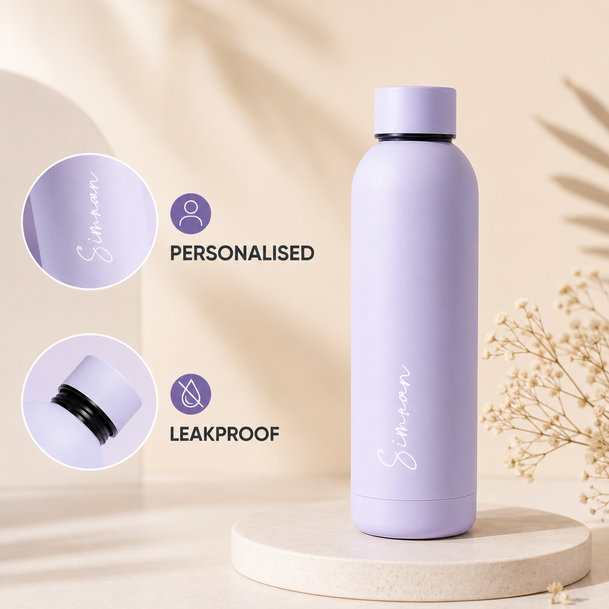 Quench - Personalised Water Bottle - Lilac