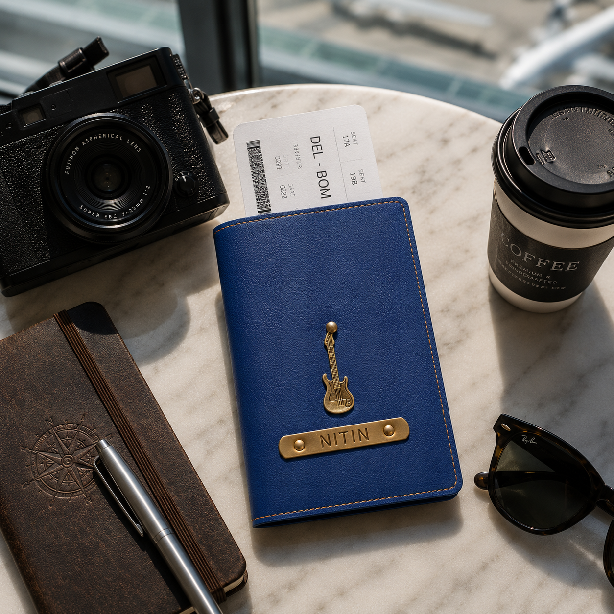 Personalized Passport Cover - Dark Blue