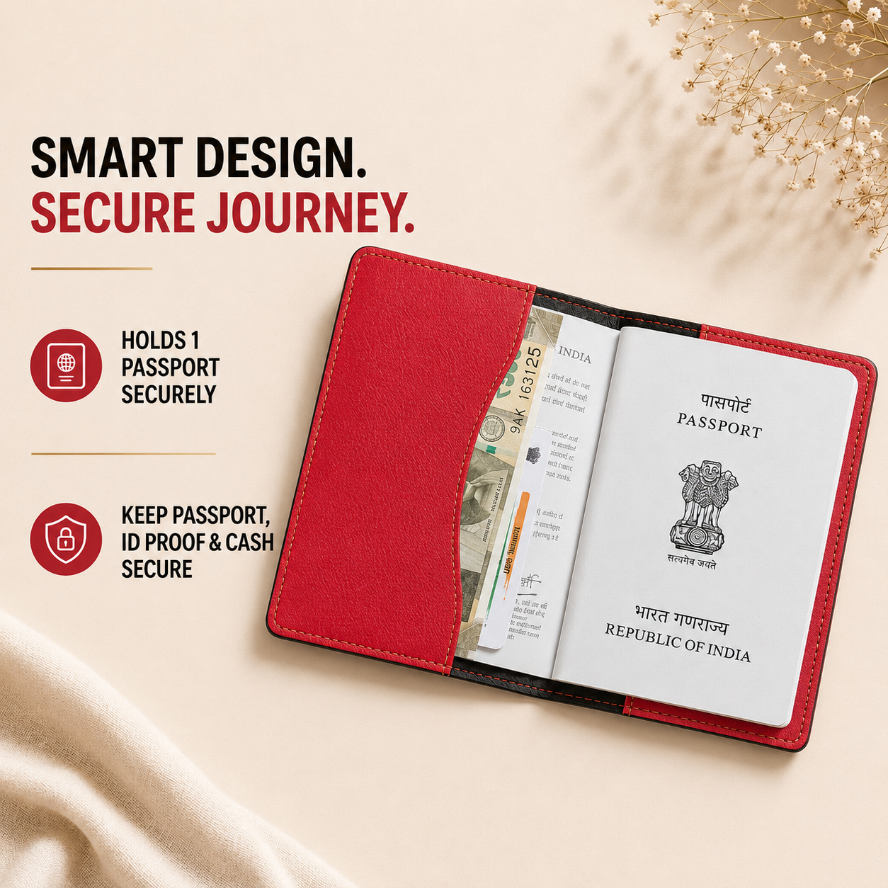 Personalized Passport Cover - Red