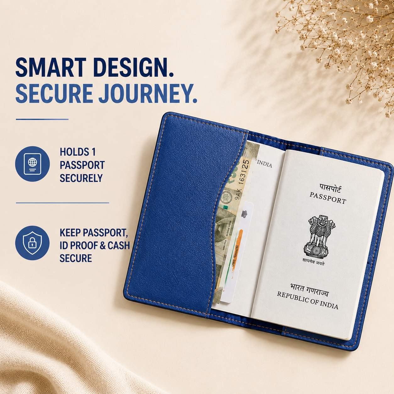 Personalized Passport Cover - Dark Blue