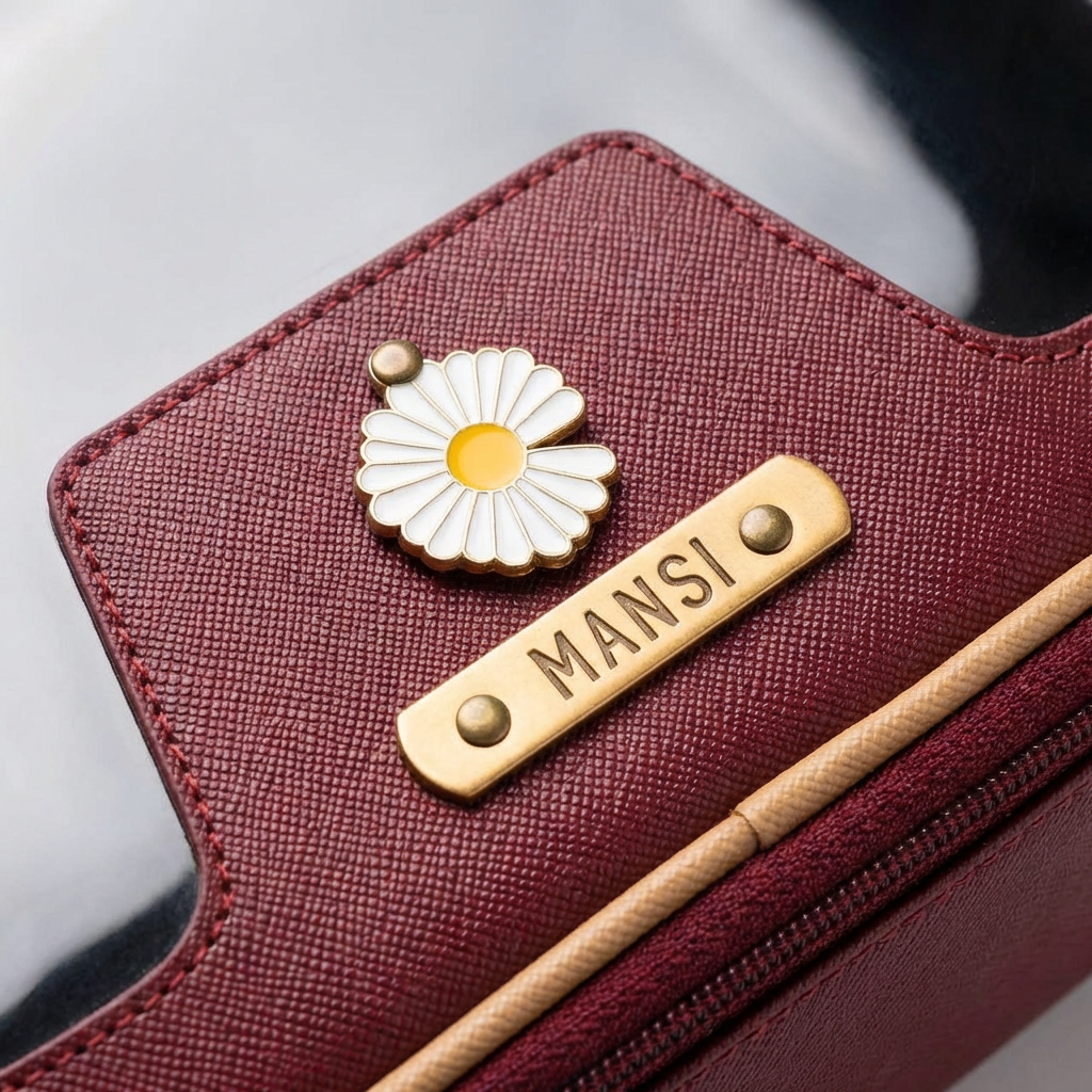 Personalised Zippered Vanity Case - Wine